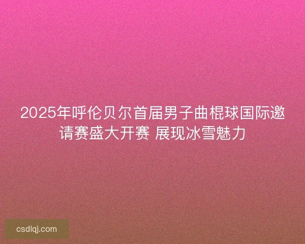 2025年呼伦贝尔首届男子曲棍球国际邀请赛盛大开赛 展现冰雪魅力
