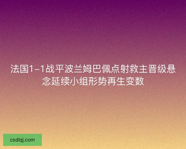 法国1-1战平波兰姆巴佩点射救主晋级悬念延续小组形势再生变数